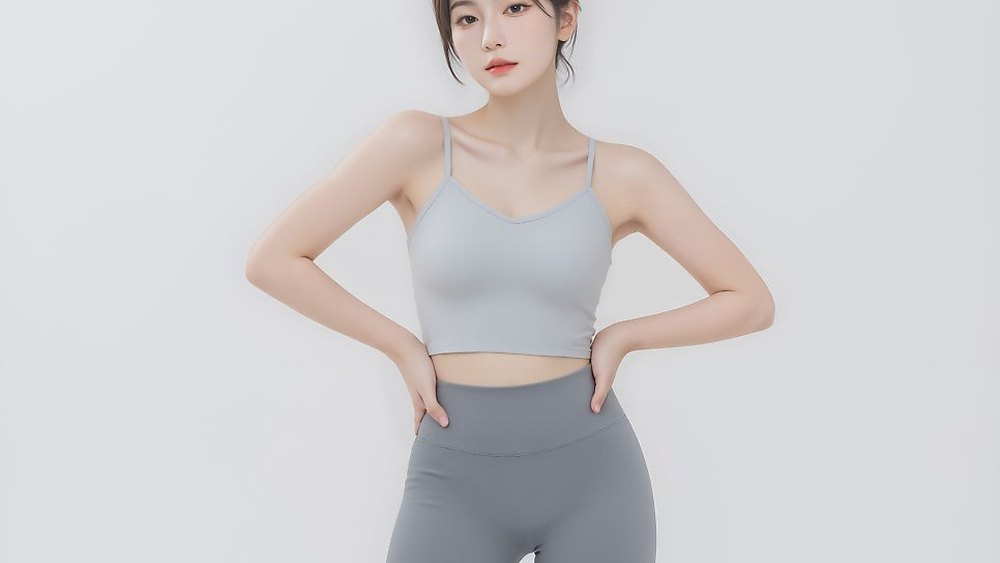 회색 레깅스 모델