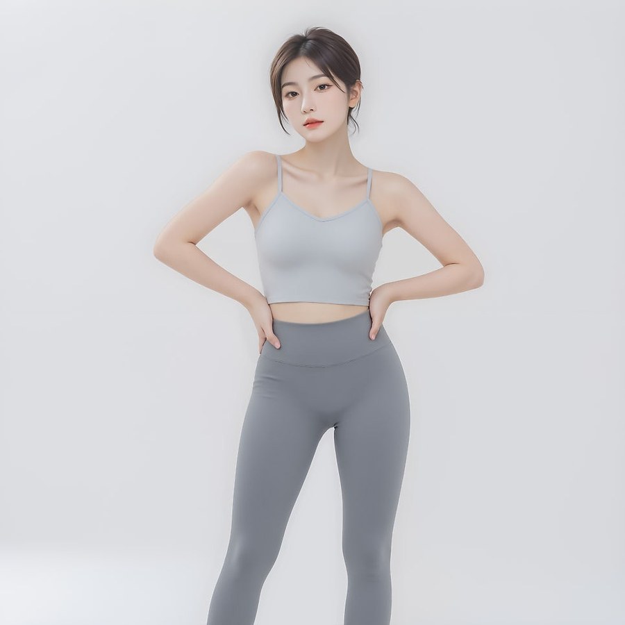 회색 레깅스 모델